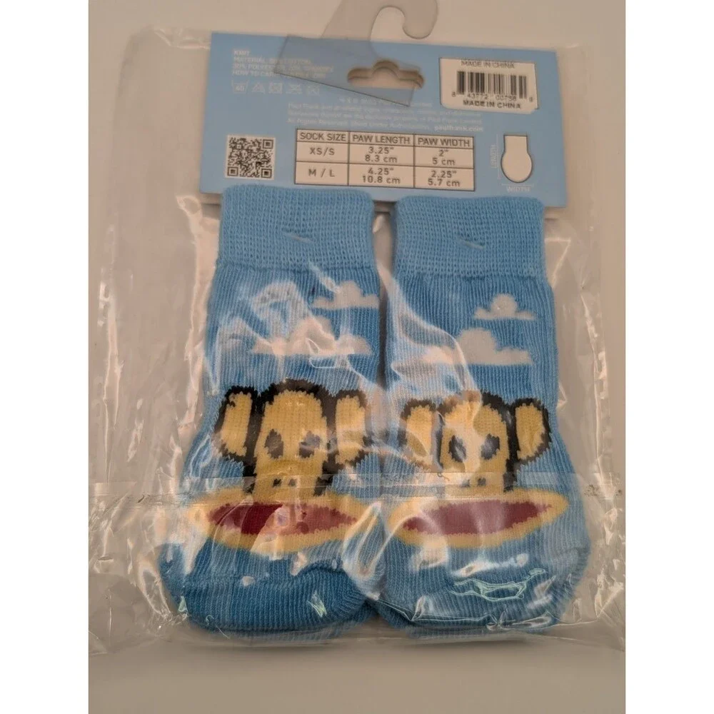 Paul Frank Julius Monkey Doggy Socks Perri's Print Blue Cloud Medium Large NWT